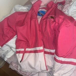 NWT Hot Pink Fleece Lined Reversible Waterproof Parka Jacket
